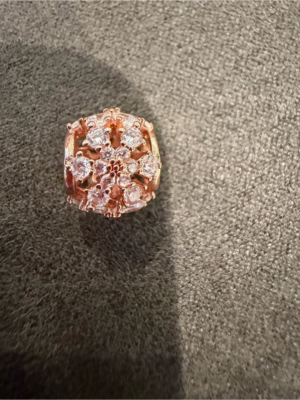 New Pandora Rose Gold Floral Charm Bead - Women Jewelry